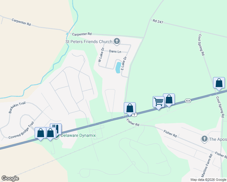 map of restaurants, bars, coffee shops, grocery stores, and more near 18982 Timbercreek Drive in Milton