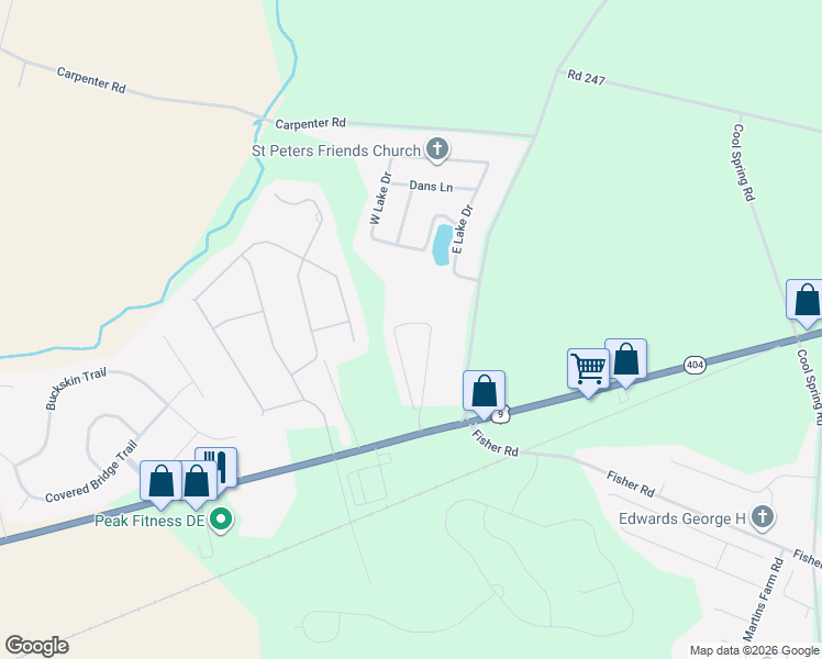 map of restaurants, bars, coffee shops, grocery stores, and more near 19014 Timbercreek Drive in Milton