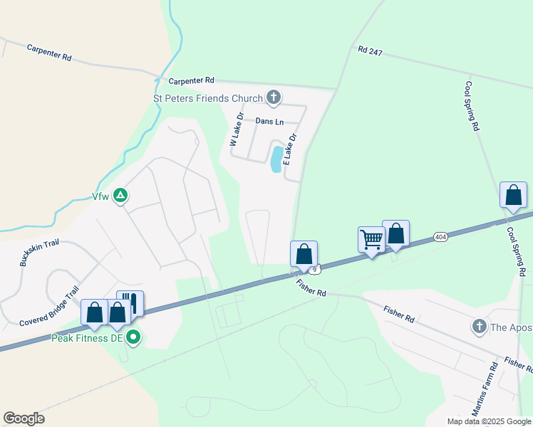 map of restaurants, bars, coffee shops, grocery stores, and more near 18969 Timbercreek Drive in Milton