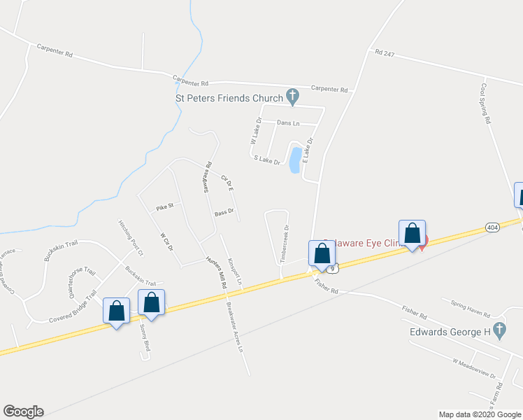 map of restaurants, bars, coffee shops, grocery stores, and more near 19078 Timbercreek Drive in Milton