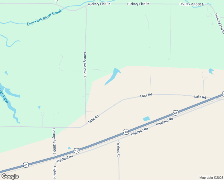 map of restaurants, bars, coffee shops, grocery stores, and more near 11405 Lake Road in Highland