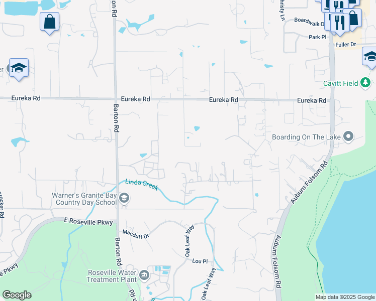 map of restaurants, bars, coffee shops, grocery stores, and more near 9157 Saddlespur Way in Granite Bay