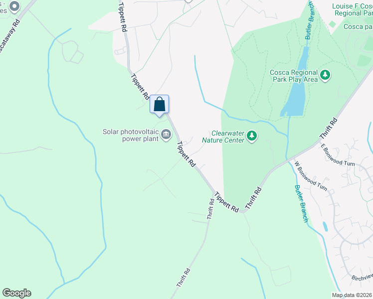 map of restaurants, bars, coffee shops, grocery stores, and more near 11314 Tippett Road in Clinton