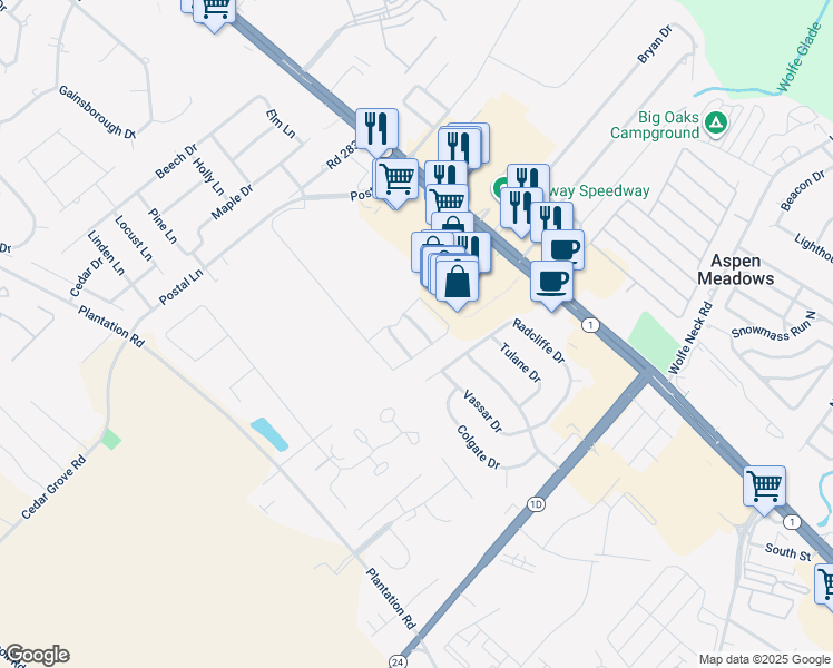map of restaurants, bars, coffee shops, grocery stores, and more near 30878 Congressional Lane in Lewes