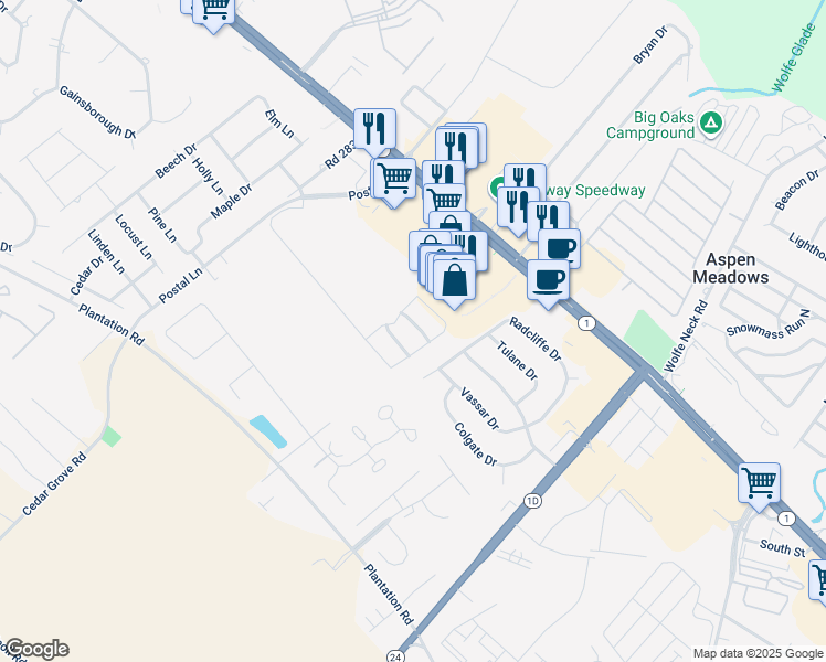 map of restaurants, bars, coffee shops, grocery stores, and more near 30878 Congressional Lane in Lewes