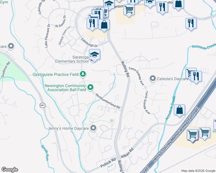 map of restaurants, bars, coffee shops, grocery stores, and more near 8332 Moline Place in Springfield
