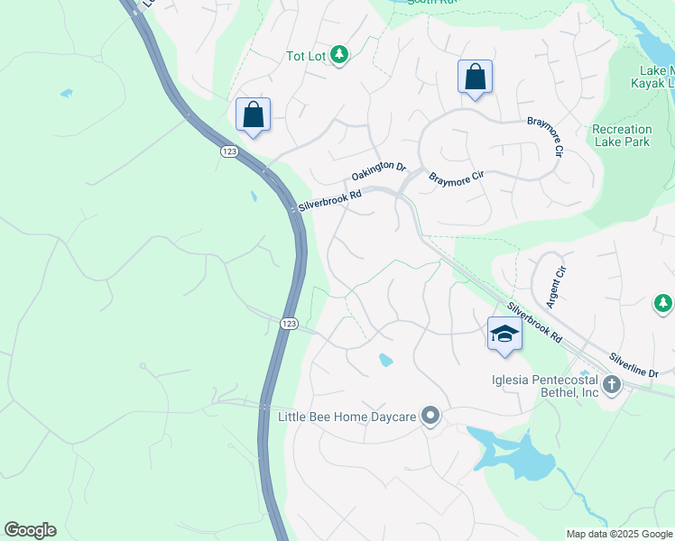 map of restaurants, bars, coffee shops, grocery stores, and more near 8301 Greentree Manor Lane in Fairfax Station