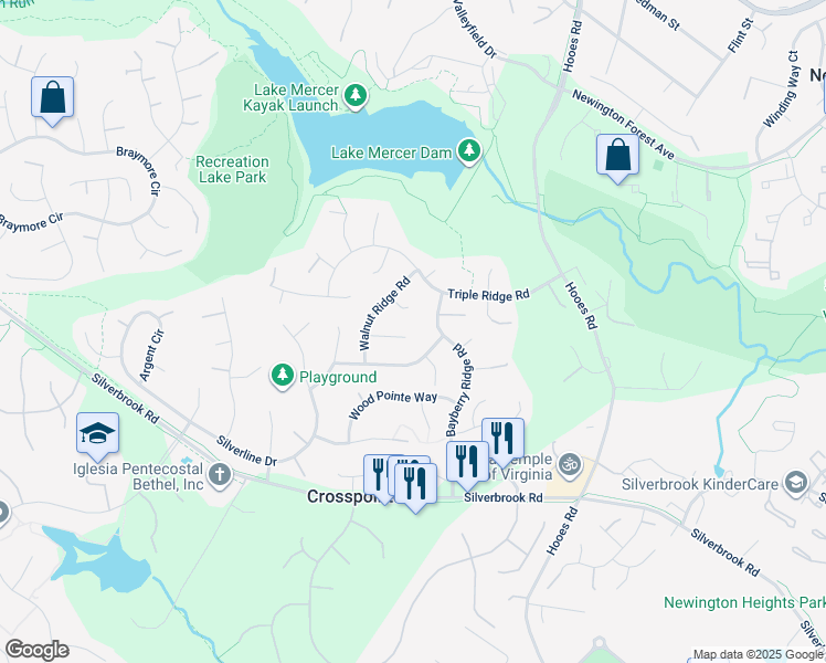 map of restaurants, bars, coffee shops, grocery stores, and more near 9002 Elm Ridge Road in Fairfax Station
