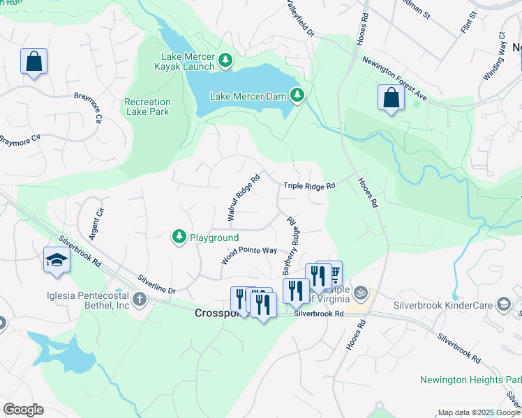 map of restaurants, bars, coffee shops, grocery stores, and more near 9002 Elm Ridge Road in Fairfax Station