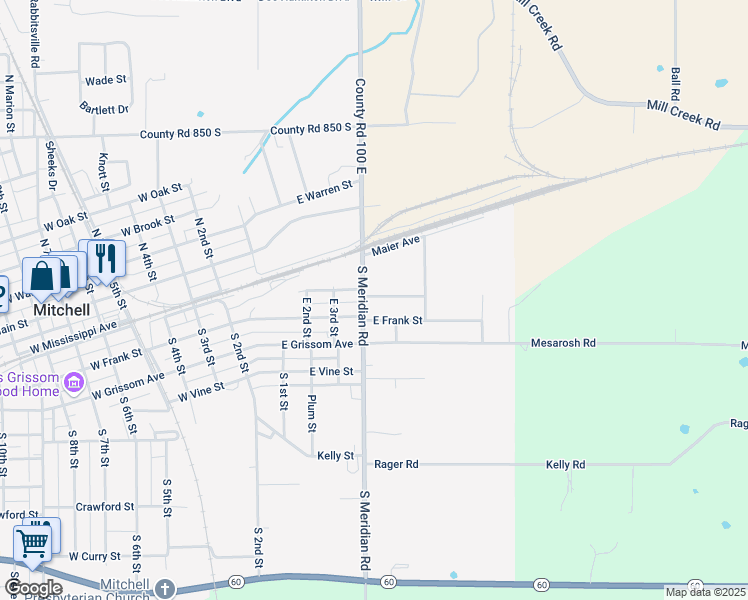 map of restaurants, bars, coffee shops, grocery stores, and more near 514 East Wells Avenue in Mitchell