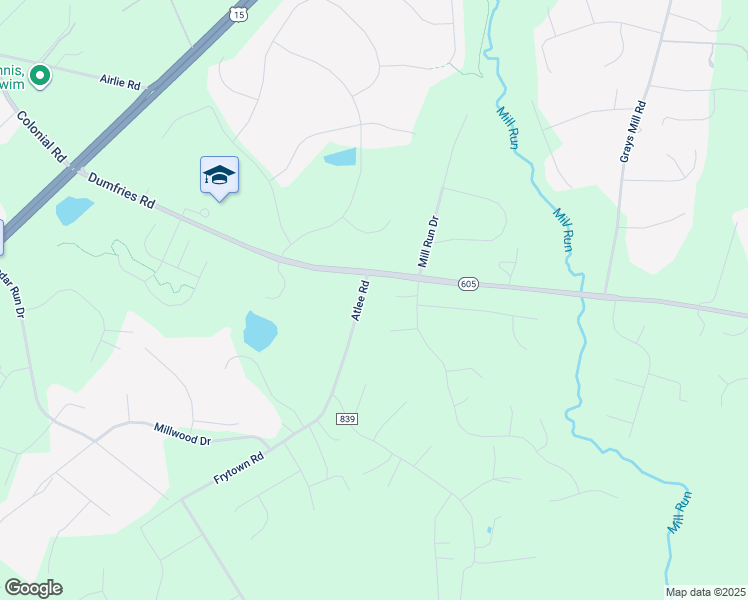 map of restaurants, bars, coffee shops, grocery stores, and more near 7311 Atlee Road in Warrenton