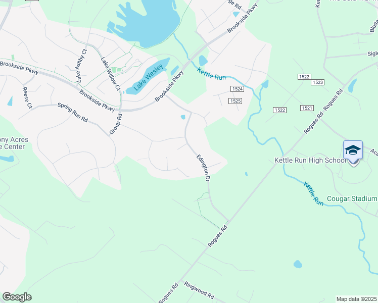 map of restaurants, bars, coffee shops, grocery stores, and more near 7519 Edington Drive in Warrenton