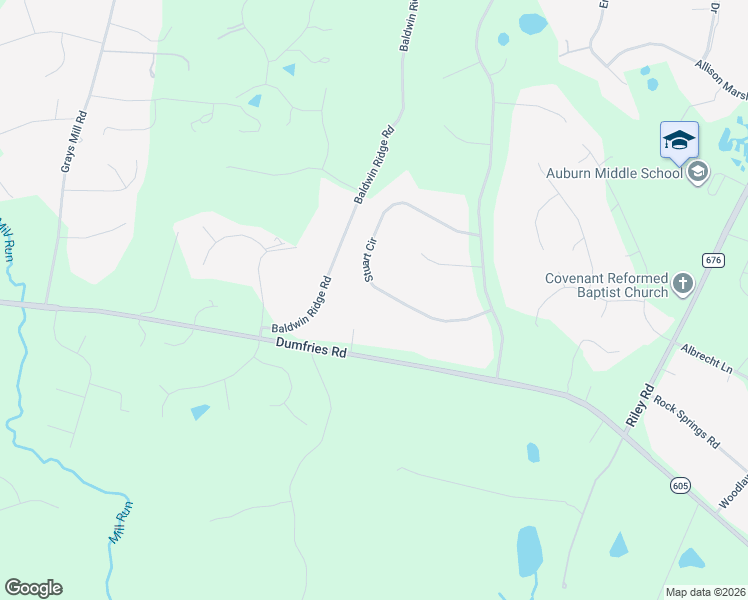 map of restaurants, bars, coffee shops, grocery stores, and more near 7386 Stuart Circle in Warrenton