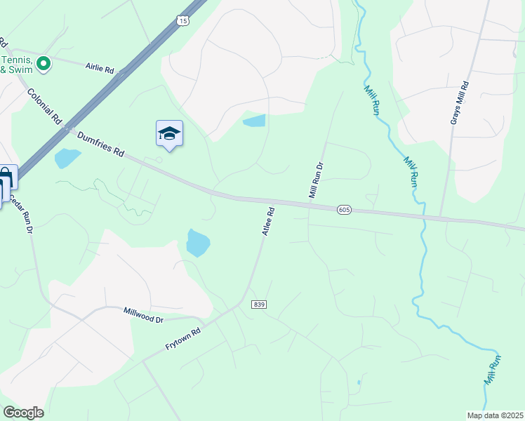 map of restaurants, bars, coffee shops, grocery stores, and more near 6067 Dumfries Road in Warrenton