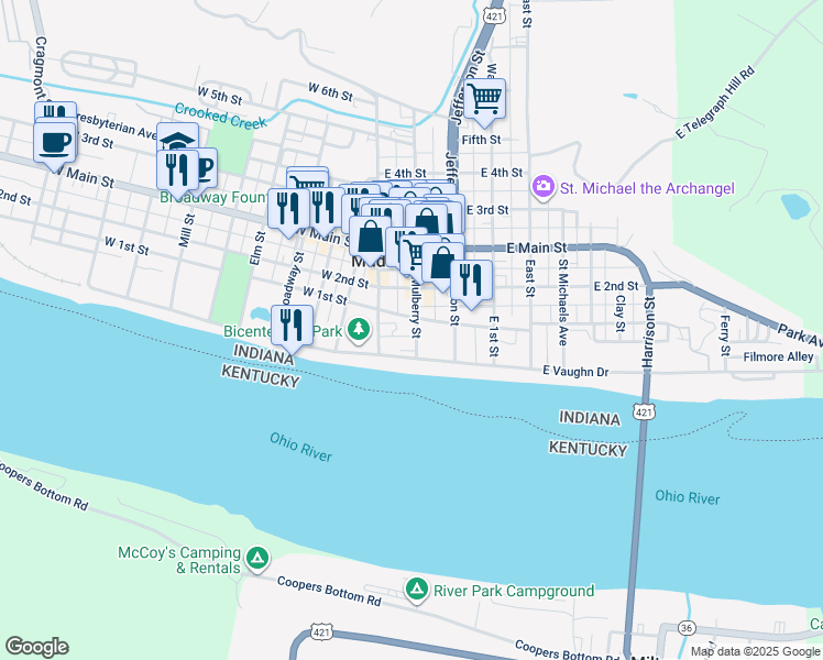 map of restaurants, bars, coffee shops, grocery stores, and more near 208 Mulberry Street in Madison