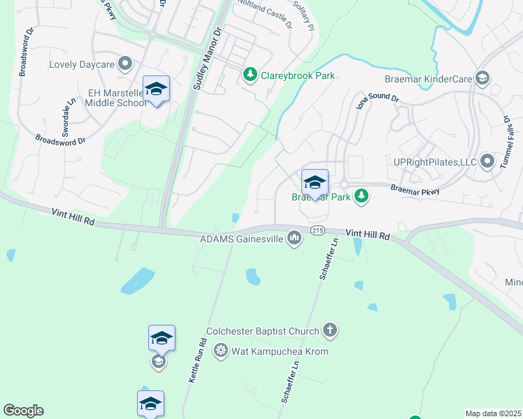 map of restaurants, bars, coffee shops, grocery stores, and more near 12689 Arthur Graves Junior Court in Bristow