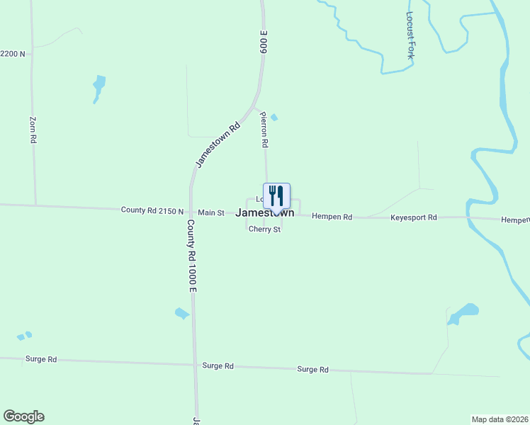 map of restaurants, bars, coffee shops, grocery stores, and more near in Jamestown