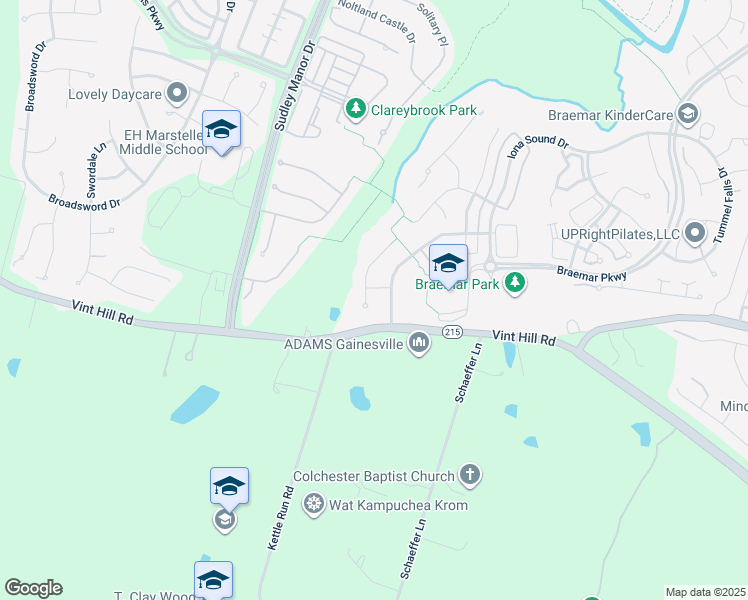 map of restaurants, bars, coffee shops, grocery stores, and more near 12689 Arthur Graves Junior Court in Bristow