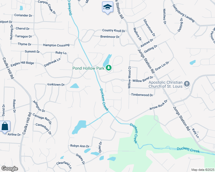 map of restaurants, bars, coffee shops, grocery stores, and more near 3137 Willow Bend Drive in Saint Charles