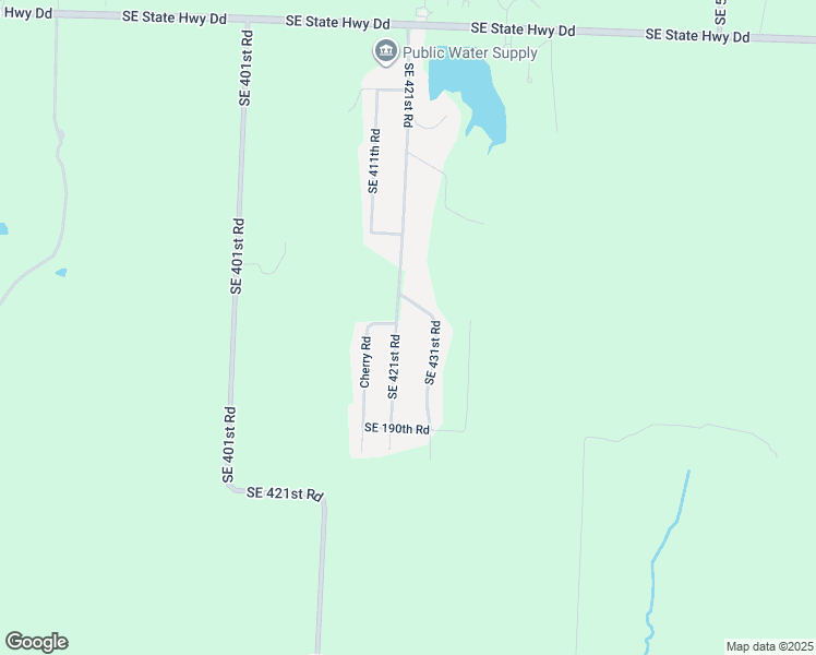 map of restaurants, bars, coffee shops, grocery stores, and more near 165 Southeast 431st Road in Warrensburg
