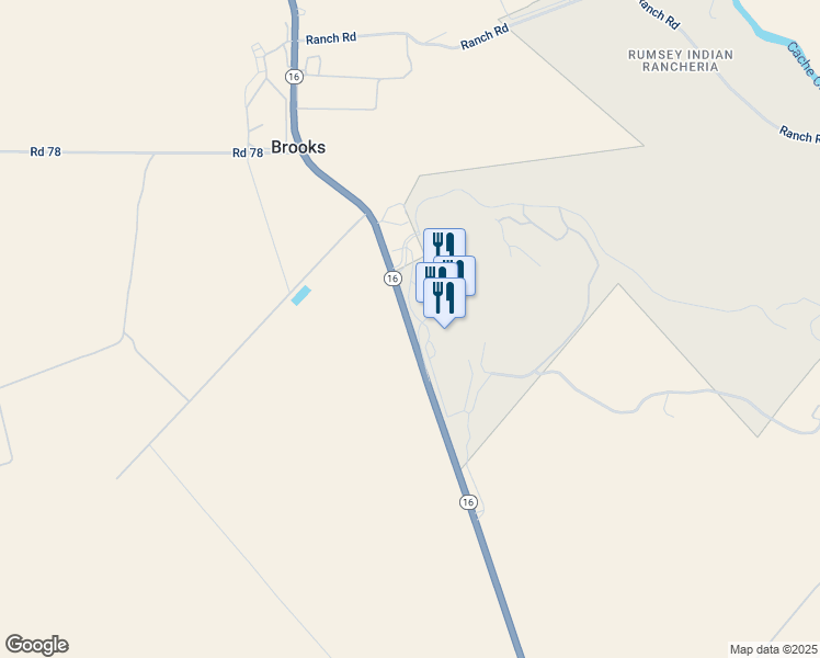 map of restaurants, bars, coffee shops, grocery stores, and more near 14455 Highway 16 in Yolo County