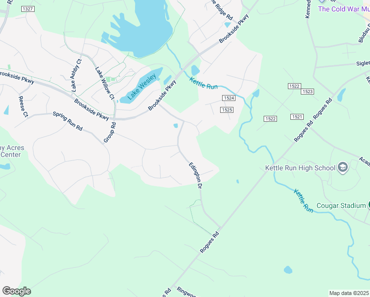 map of restaurants, bars, coffee shops, grocery stores, and more near 7530 Edington Drive in Warrenton