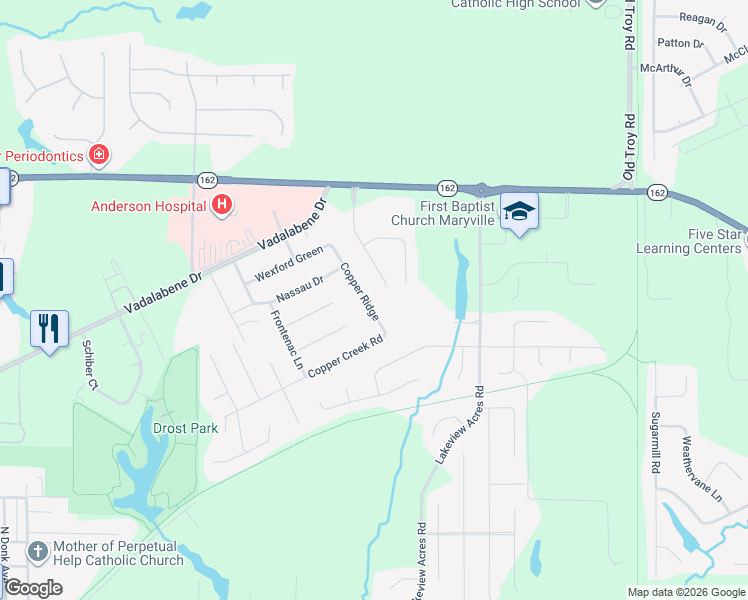 map of restaurants, bars, coffee shops, grocery stores, and more near 901 Copper Ridge in Maryville