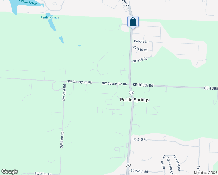 map of restaurants, bars, coffee shops, grocery stores, and more near 16 Southwest County Road Bb in Warrensburg