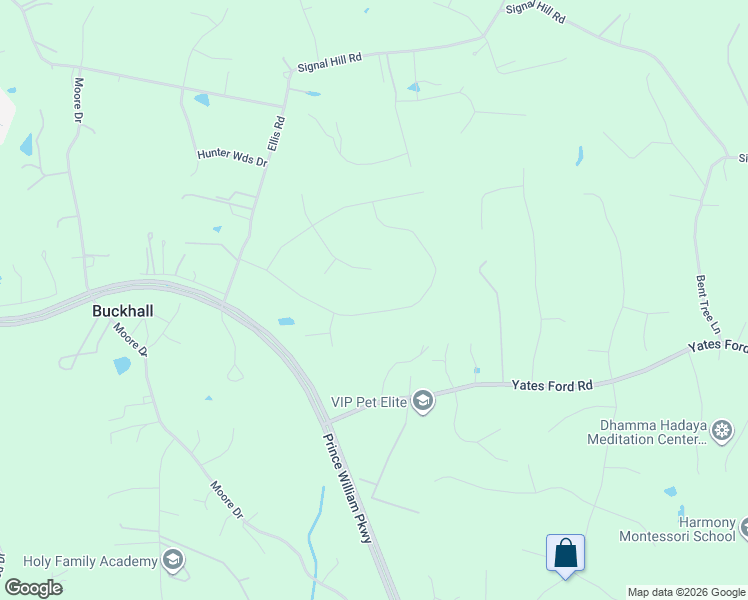 map of restaurants, bars, coffee shops, grocery stores, and more near 10033 Esteppe Drive in Manassas