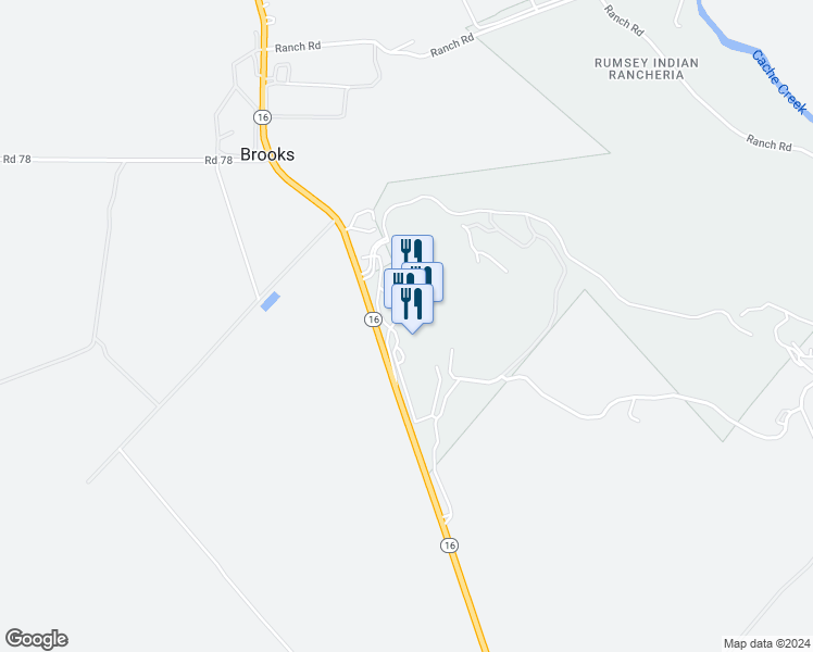 map of restaurants, bars, coffee shops, grocery stores, and more near 14455 Highway 16 in Yolo County