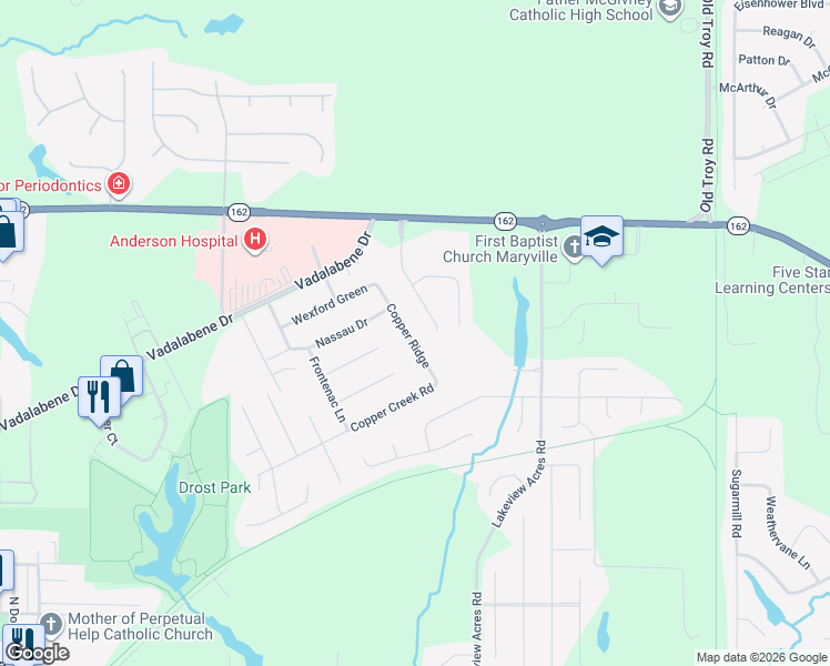 map of restaurants, bars, coffee shops, grocery stores, and more near 901 Copper Ridge in Maryville