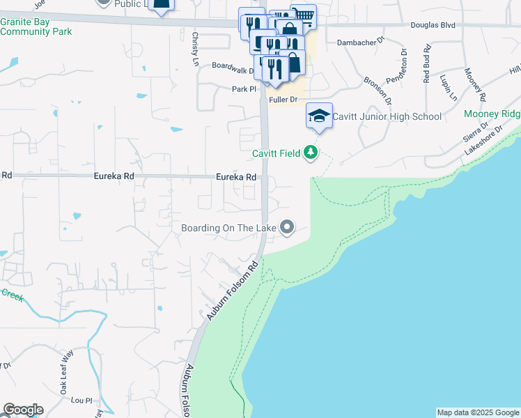 map of restaurants, bars, coffee shops, grocery stores, and more near 9060 Auburn Folsom Road in Granite Bay