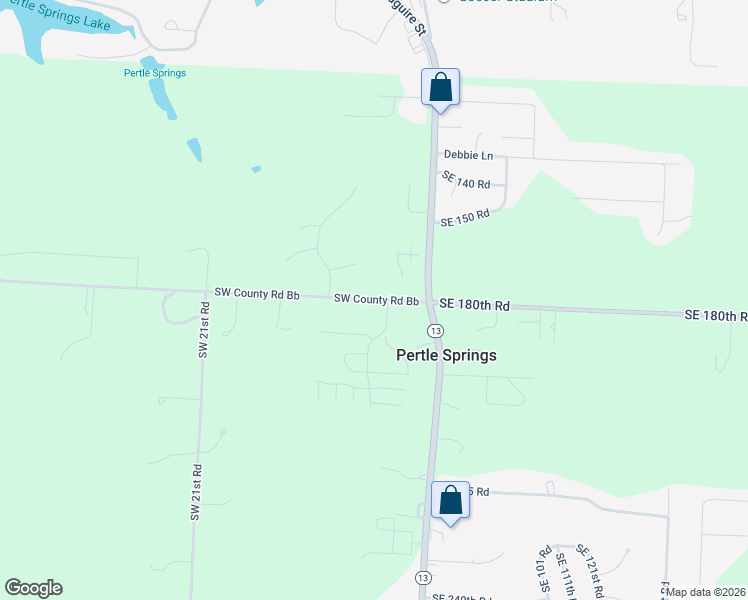 map of restaurants, bars, coffee shops, grocery stores, and more near 16 Southwest County Road Bb in Warrensburg