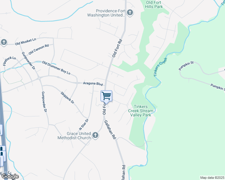 map of restaurants, bars, coffee shops, grocery stores, and more near 2005 Tinker Drive in Fort Washington