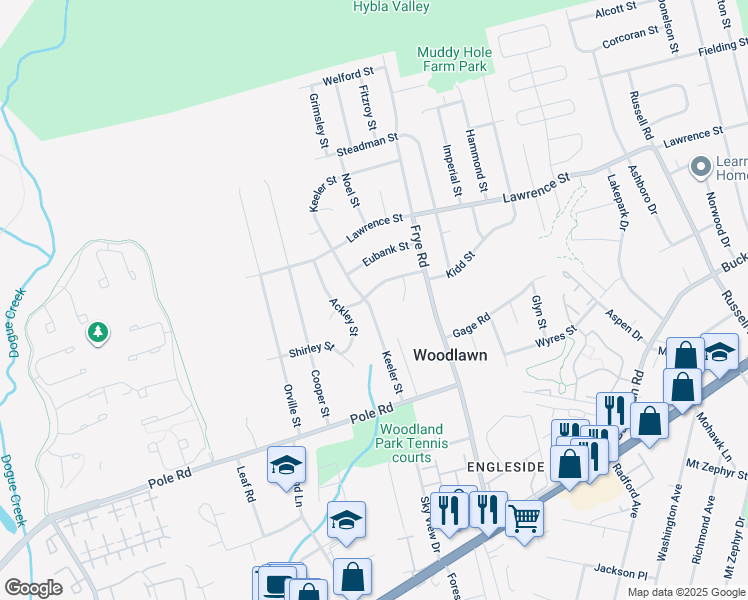 map of restaurants, bars, coffee shops, grocery stores, and more near 8207 Keeler Street in Alexandria