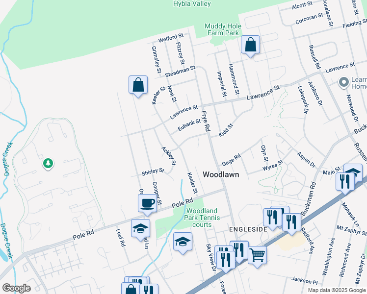 map of restaurants, bars, coffee shops, grocery stores, and more near 8207 Keeler Street in Alexandria