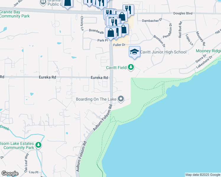 map of restaurants, bars, coffee shops, grocery stores, and more near 9060 Auburn Folsom Road in Granite Bay
