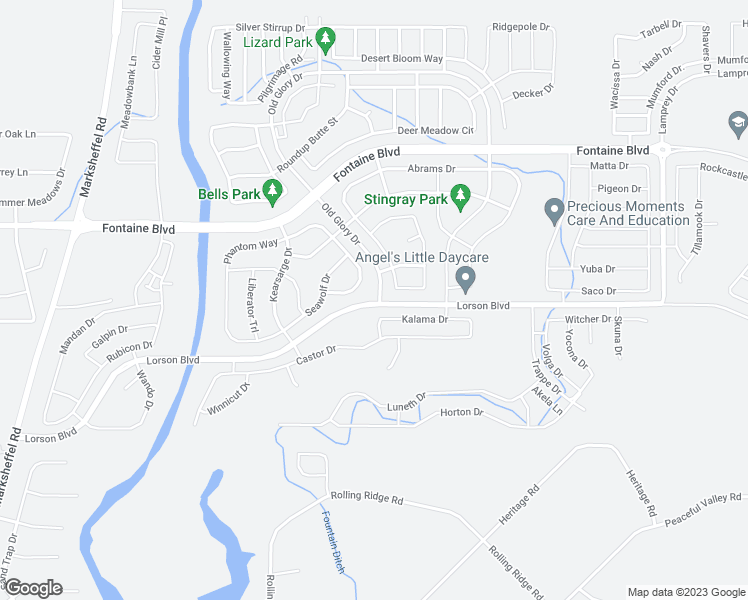 map of restaurants, bars, coffee shops, grocery stores, and more near 6811 Kearsarge Drive in Colorado Springs
