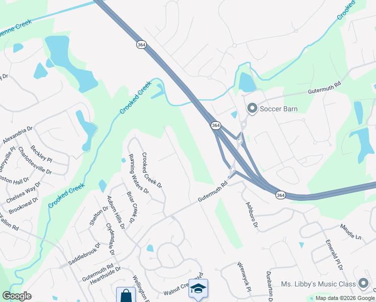 map of restaurants, bars, coffee shops, grocery stores, and more near 1180 Tealwood Drive in Saint Charles