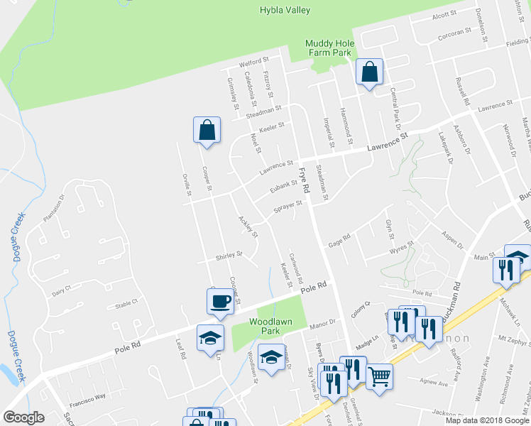 map of restaurants, bars, coffee shops, grocery stores, and more near 4816 Sprayer Street in Alexandria