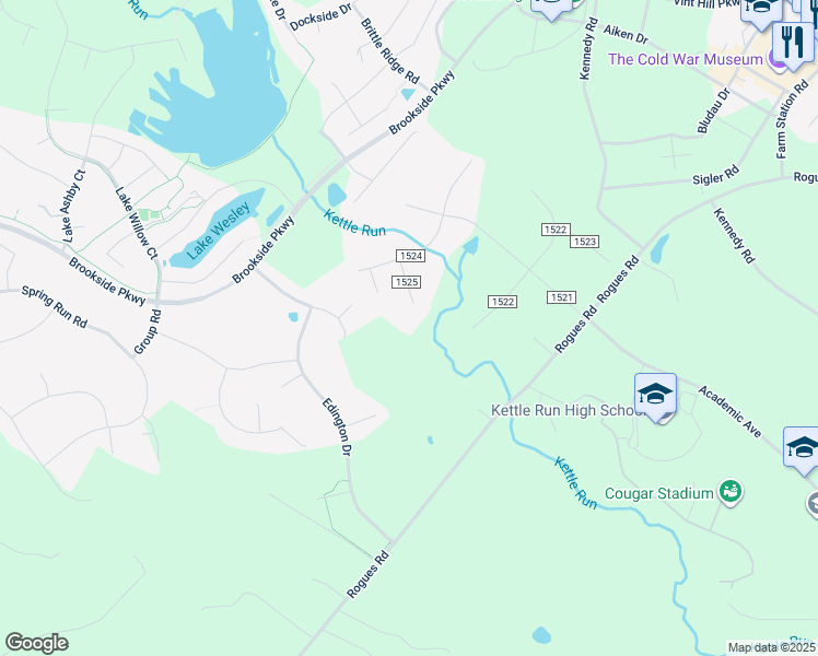 map of restaurants, bars, coffee shops, grocery stores, and more near 7262 Twilight Court in Warrenton
