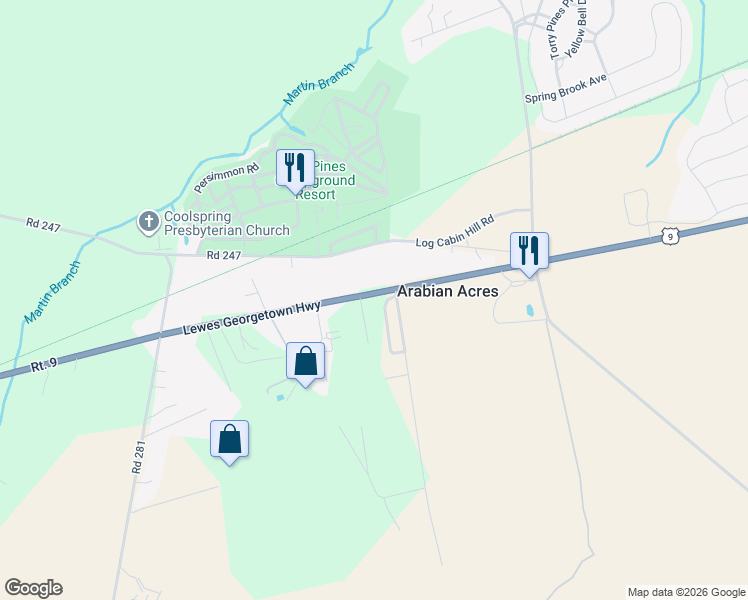map of restaurants, bars, coffee shops, grocery stores, and more near 29065 Lewes Georgetown Highway in Lewes