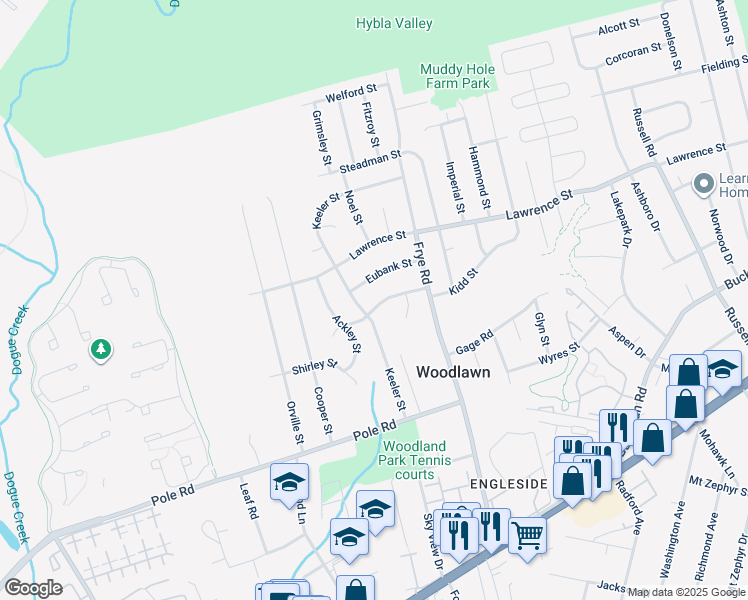 map of restaurants, bars, coffee shops, grocery stores, and more near 4814 Sprayer Street in Alexandria