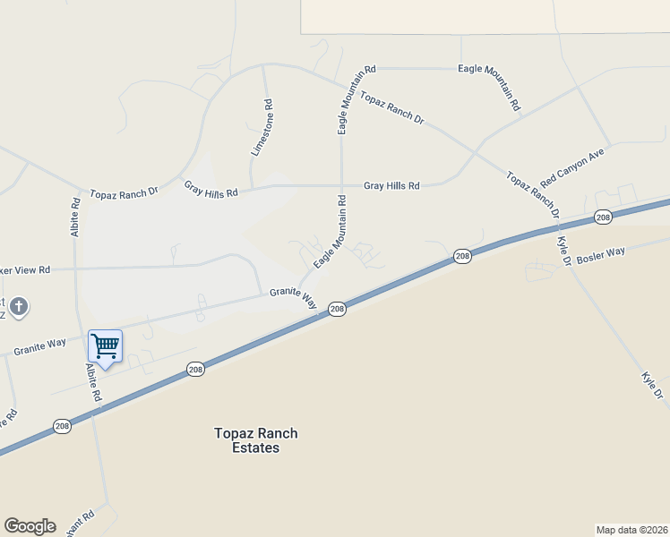 map of restaurants, bars, coffee shops, grocery stores, and more near 1415 Eagle Mountain Road in Douglas County