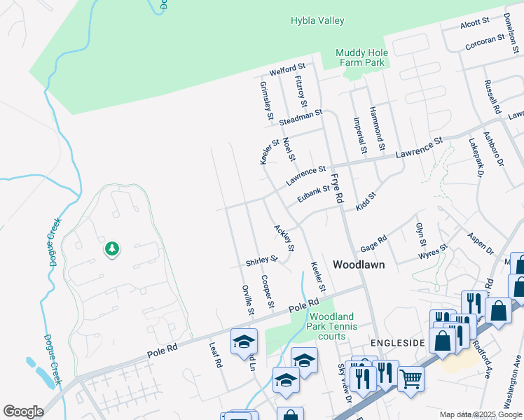 map of restaurants, bars, coffee shops, grocery stores, and more near 8202 Ackley Street in Alexandria