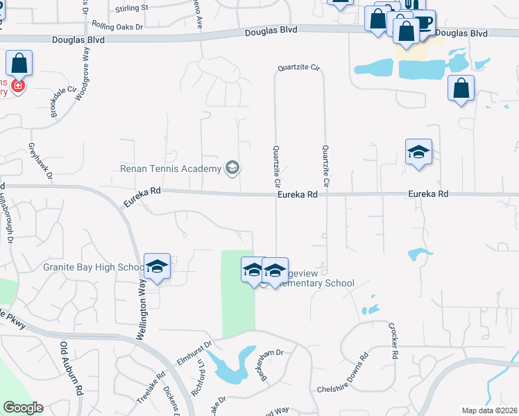 map of restaurants, bars, coffee shops, grocery stores, and more near 8991 Carriage Drive in Granite Bay