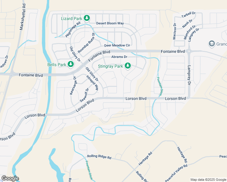 map of restaurants, bars, coffee shops, grocery stores, and more near 6677 Alliance Loop in Colorado Springs
