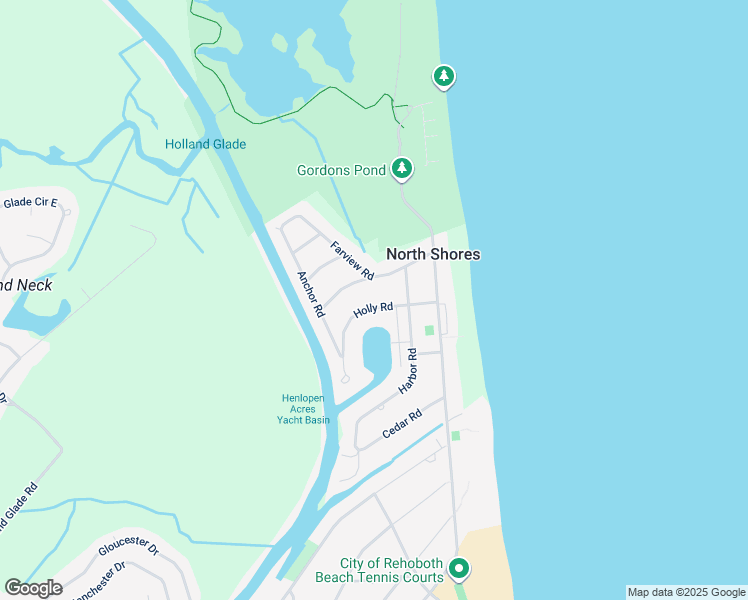 map of restaurants, bars, coffee shops, grocery stores, and more near 14 Holly Road in Rehoboth Beach