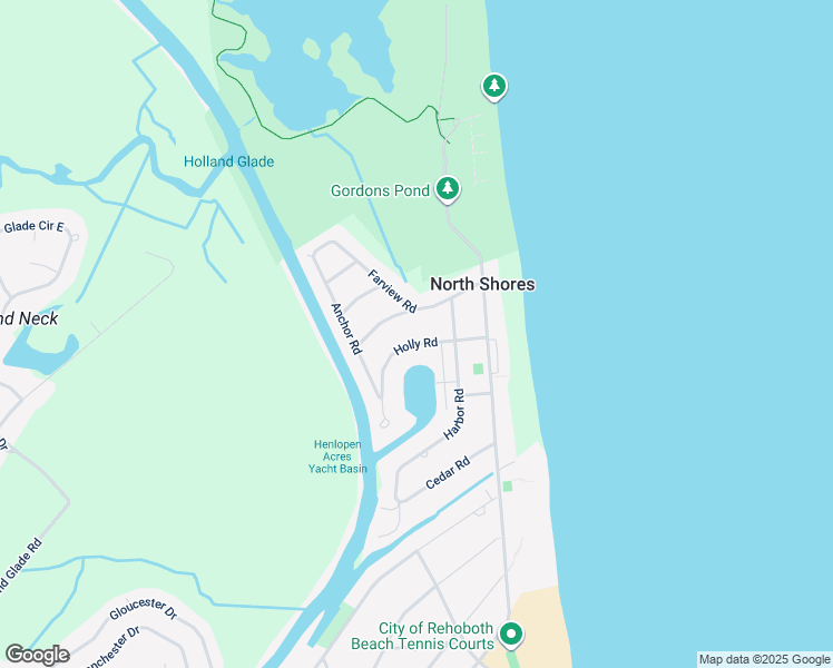 map of restaurants, bars, coffee shops, grocery stores, and more near 14 Holly Road in Rehoboth Beach