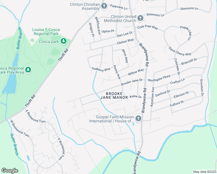 map of restaurants, bars, coffee shops, grocery stores, and more near 6210 Brooke Jane Drive in Clinton